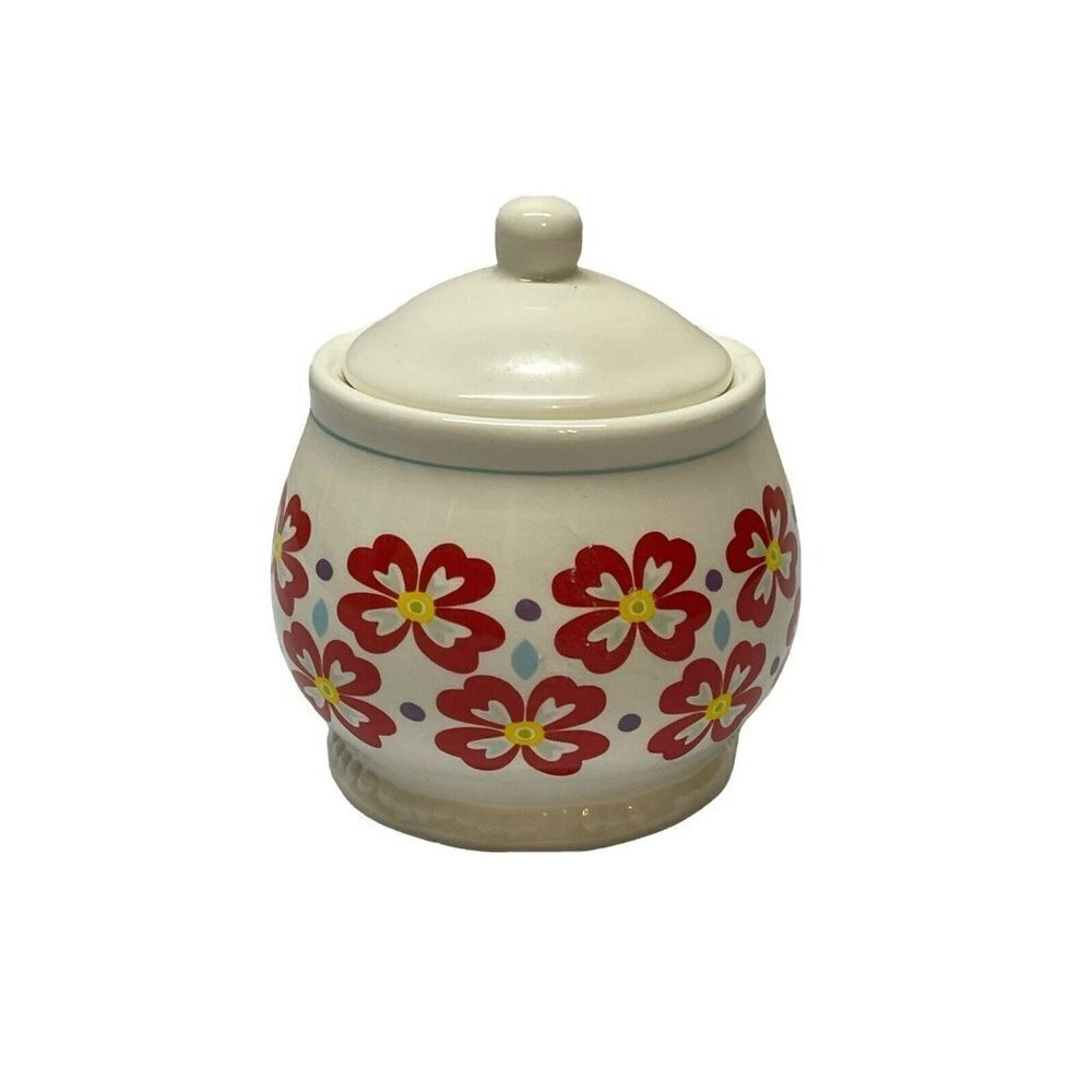 The Pioneer Woman Stoneware Flea Market Floral Vintage Retro Daisy Sugar Bowl